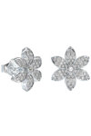 GUESS White Lotus Stainless Steel Earrings with Zircons