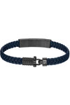 POLICE Wrath Stainless Steel and Leather Bracelet