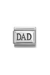 Σύνδεσμος (Link) NOMINATION 'DAD' από ανοξείδωτο ατσάλι και ασήμι 925
