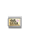 Σύνδεσμος (Link) NOMINATION 'Little Sister' από ανοξείδωτο ατσάλι και χρυσό 18K με σμάλτο