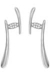 JCOU Hug Rhodium Plated Sterling Silver Earrings with Zircons