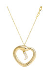 JCOU Snakeheart 14ct Gold-Plated Sterling Necklace Silver with Zircons