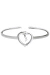JCOU Snakeheart Rhodium Plated Sterling Silver Bracelet with Zircons