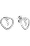 JCOU Snakeheart Rhodium-Plated Sterling Silver Earrings with Zircons