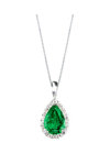 18ct White Gold Necklace by SAVVIDIS with Emerald and Diamonds