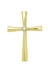 14ct Gold Women's Christening Cross with Diamond by TRIANTOS