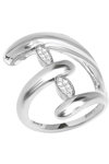 JCOU Hug Rhodium-Plated Sterling Silver Ring with Zircons (No 54)