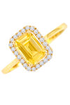 18ct Gold Ring with Diamonds and Yellow Sapphire  by SAVVIDIS (No 53)