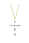 18ct Gold Necklace with Cross with Diamonds by SAVVIDIS