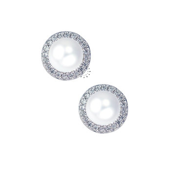 Earrings 14ct whitegold with