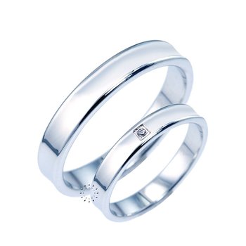Wedding rings from 14ct whitegold and Diamond
