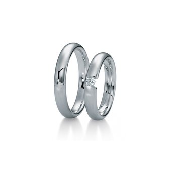 Wedding rings from 14ct Whitegold with Diamonds Breunin