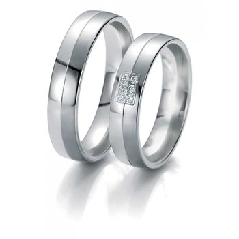 Wedding rings from 14ct Whitegold with Diamonds Breuning
