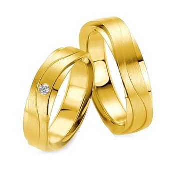 Wedding rings in14ct Gold with Diamond Breuning