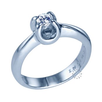 Solitaire ring 14ct Whitegold