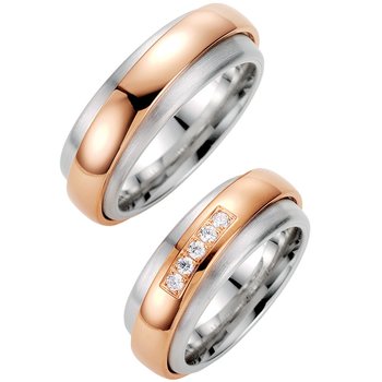 Wedding rings in 14ct Rose