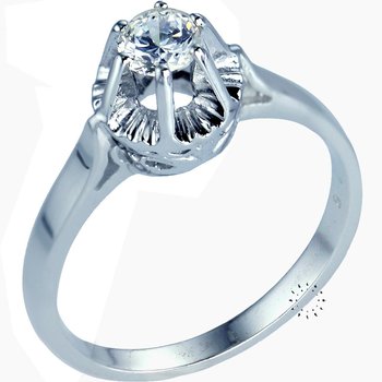 Solitaire ring 14ct Whitegold