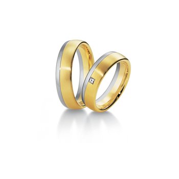 Wedding rings in 14ct Gold and Whitegold with Diamonds Breuning