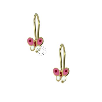 Earrings 9ct Gold with Enamel