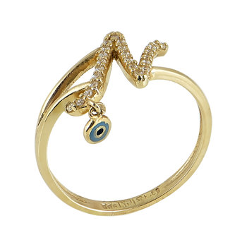 Ring 14ct Gold Letter N by