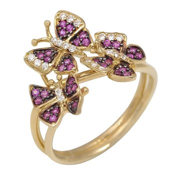 Ring 14ct gold with zircon