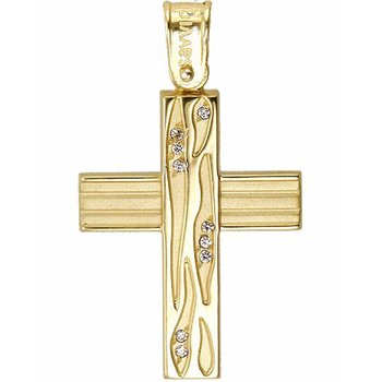 Βαπτιστικός σταυρός 14 Καράτια Χρυσό με Ζιργκόν SAVVIDIS