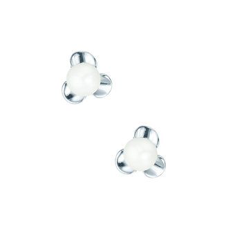 Earrings 14ct Whitegold with