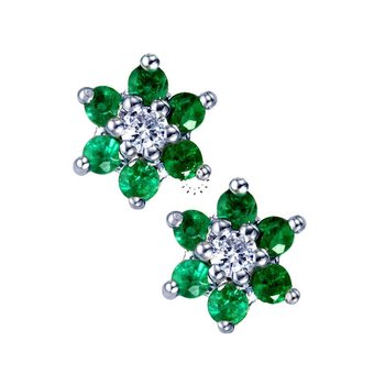Earrings 18ct with Emeralds