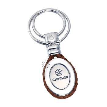 Steel and leather keyring