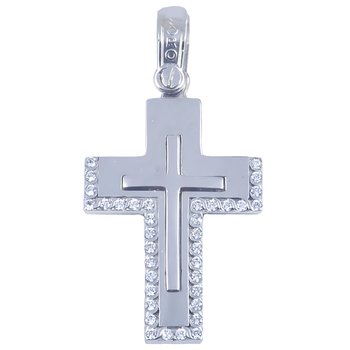 Cross 14 K White Gold with