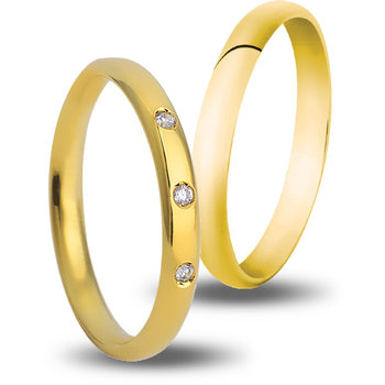 Wedding Rings in 9ct Yellow Gold with Zircons