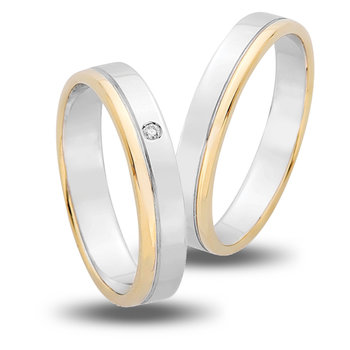 Wedding Rings in 14ct Yellow Gold and White Gold