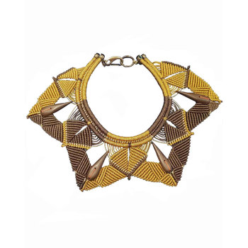 Necklace made of cotton threads and palisander MARIA MASTORI