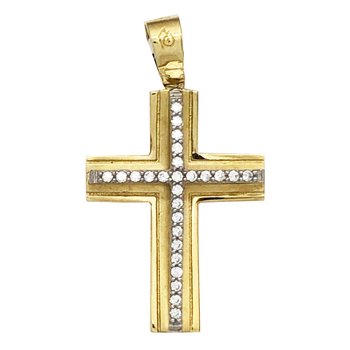 Cross 14K Gold and White Gold