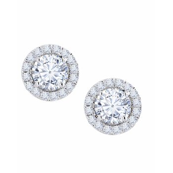 Earrings 18ct Whitegold with