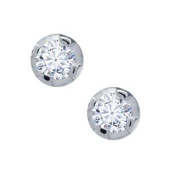 Earrings 18ct white gold with