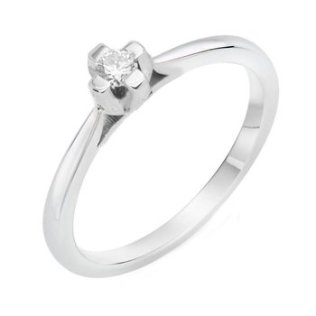 Solitaire ring 18ct white
