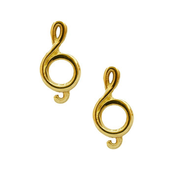 Earrings 9ct Gold Key of Sol