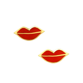 Earrings 9ct Gold Lips Ino&Ibo