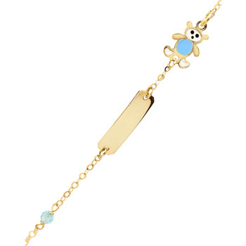 Bracelet 9ct gold with teddy