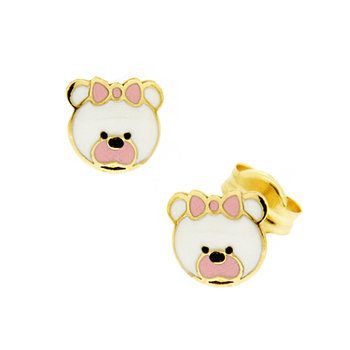 Earrings 9ct Gold Bear with