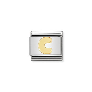 NOMINATION Link - LETTERS in stainless steel with 18k gold C