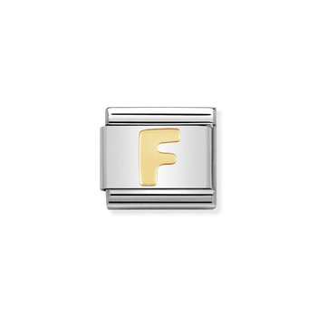 NOMINATION Link - LETTERS in stainless steel with 18k gold F