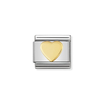 NOMINATION Link - LOVE in stainless steel with 18k gold Heart