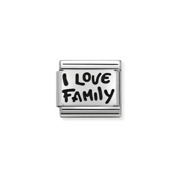 NOMINATION Link - PLATES OXIDIZED steel and silver 925 I LOVE FAMILY