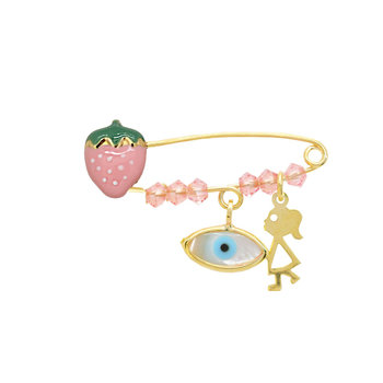 Pin 9ct gold with a Girl, Eye