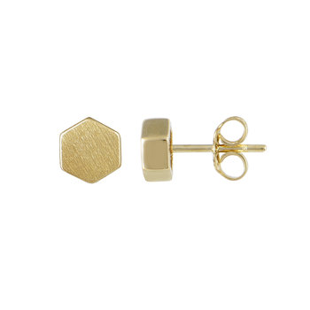 Earrings 14ct Gold in Hexagon