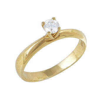 Solitaire Ring 14ct Gold with Zircon by SAVVIDIS (No 54)