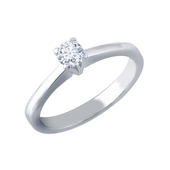 Solitaire Ring 18ct White Gold by SAVVIDIS with Diamonds (No 54)