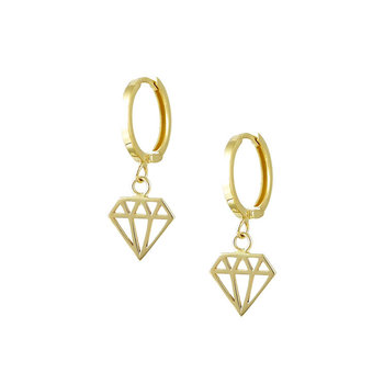 Earrings 14ct Gold in Diamond